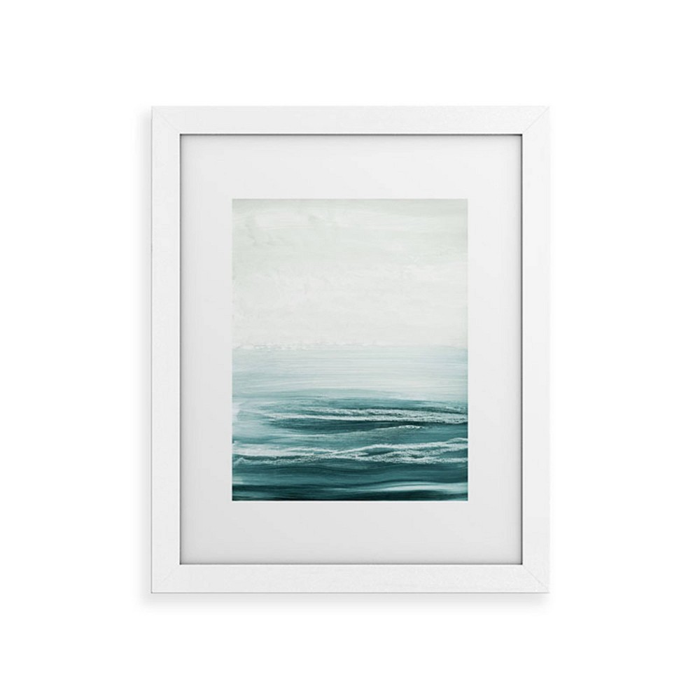 Photos - Other Decoration Deny Designs 11"x14" Iris Lehnhardt Hazy Emerald Sea Framed Art Print White