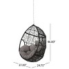 Hanging Outdoor Patio Swing Chair,Polyethylene Rattan Woven Teardrop Chair,Swing Chair With Cushioned Seats And Iron Frame-Coolbibila - 4 of 4