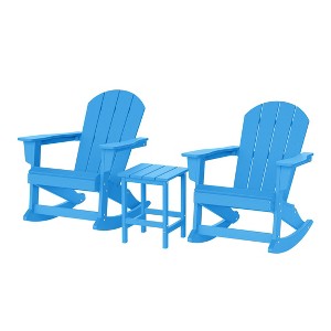 WestinTrends 3 Piece set Outdoor Patio Poly Adirondack rocking chairs with side table - 1 of 4