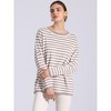 INSPIRE CHIC Women's Sweaters Long Sleeve Casual Striped Crewneck Pullover Top - 3 of 4