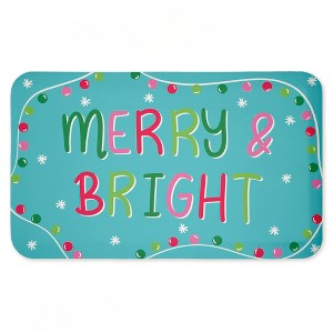 Stupell Industries Merry & Bright with Baubles Printed Anti-Fatigue Floor Mat, design by Emily Cromwell, 30"x18" - 1 of 4