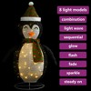 vidaXL 2 ft Decorative Christmas Snow Penguin Figure with LED Lights - Black and White Fabric and Steel Design for Indoor and Outdoor Festive Display - 4 of 4
