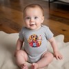 The Juniper Shop Patriotic Dog Ice Cream Baby Short Sleeve Bodysuit - NB - Heather Grey - 3 of 4