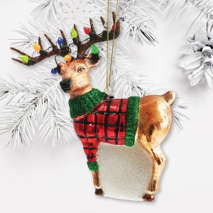 Festive Reindeer Glass Christmas Ornament Figurine| OrnamentallyYou - 1 of 4