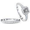 Pompeii3 3/4ct Cushion Halo Engagement Ring Setting & Band 14K White Gold - 2 of 4