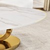 Homy Casa Modern Oval Coffee Table with Faux Marble Top and Gold Metal Base, Contemporary Living Room Centerpiece - 4 of 4