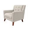 Mid-Century Modern Armchair with Tufted Waffle Stitch and Rubber Legs - 4 of 4