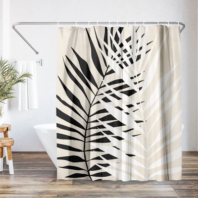 71x74 Abstract Leaf Shower Curtain - 100% Polyester - Water-Resistant Bath Curtain