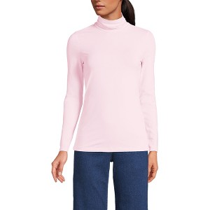 Lands' End Women's Lightweight Jersey Skimming Long Sleeve Turtleneck - 1 of 3