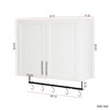 LunaLulinlk Bathroom Wall Cabinet with Adjustable Shelf, Towel Bar, 5 Hooks, Over The Toilet Storage Cabinet for Bathroom, Kitchen, White - 4 of 4