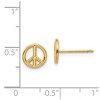 Black Bow Jewelry 8mm 3D Peace Sign Post Earrings in 14k Yellow Gold - image 3 of 4