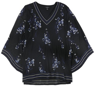 Alfani Womens Embroidered Pullover Blouse