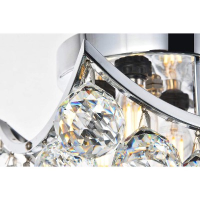 Corona 4-Light Chrome Flush Mount with Clear Royal Cut Crystal