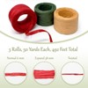 Wrapables Christmas Raffia Ribbons 492 Feet Total, Paper Twine for Gift Wrapping, DIY Crafts, Decorations (Set of 3) - 2 of 4