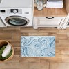 Stupell Industries Blue Sea Scrolls Pattern Printed Plush Bath Mat And Bath Rug, Design By Emma Peal, 18"X30" - 4 of 4
