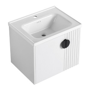 Modern Bathroom Vanity Cabinet With Sink, Wall Mounted Floating Bathroom Vanity And Sink Combo With Soft-Close Door - 1 of 4