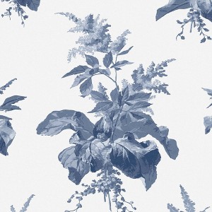 Laura Ashley Narberth Midnight Seaspray Blue Wallpaper - 1 of 4