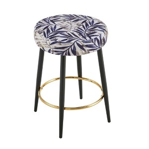 Resenkos Counter Bar Stools, Counter Stool,Counter Height Bar Stools Set of 2, 24 Inches Height with Golden Footrest,Purple Silver - 1 of 4
