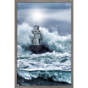 Trends International Lighthouse in the Storm Framed Wall Poster Prints - 1 of 4