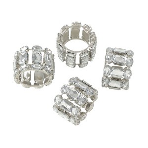 Saro Lifestyle Jeweled Gem Glam Bling Elegant Event Napkin Ring - Set of 4 - 1 of 4