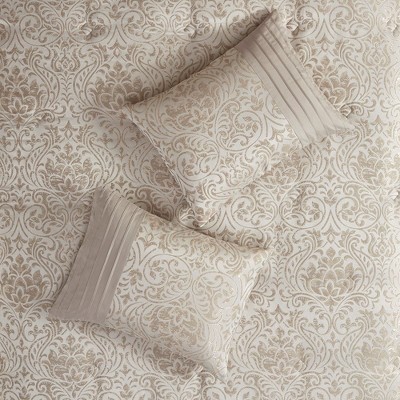 California King White Jacquard Microfiber Bed in a Bag Set