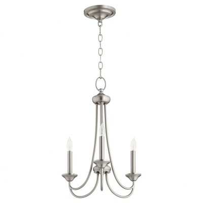 Quorum Lighting Brooks 3-Light Satin Nickel Chandelier with Chain - NR