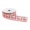 Wired Polyester Ribbon Set of 2 – Deer and Christmas Tree Design – 0.25 in Height Holiday Ribbon By Melrose - 3 of 3