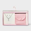 Silver Plated Cubic Zirconia Pear Pendant Necklace and Stud Earring Set 2pc - Silver - 3 of 4