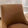 SEYNAR Modern Glam PU Leather Dining Chair or Vanity Chair Set of 4 with Rear Handle - 4 of 4