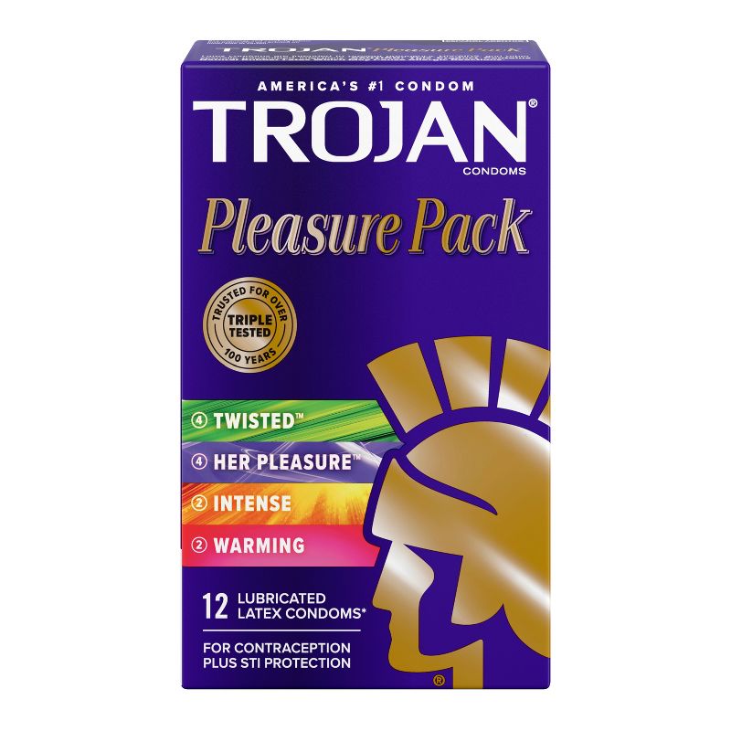 Trojan Pleasure Pack Lubricated Condoms, 1 of 14
