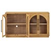 Luxystar 4-Door Sideboard Buffet Cabinet with Large Storage, Glass Doors and Adjustable Shelves for Dining and Living Room, Natural Wood - 2 of 4