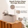Aoibox Small Woven Storage Baskets Set of 3 with Handles Decorative Closet Organizer Bins Brown for Shelves Home - 2 of 4