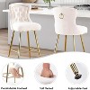 Black Bar Stools Set of 2 Velvet Counter Height Bar Stools with Metal Legs Button Tufted and Nailheads Trim Wing-Back Bar Chairs - 2 of 4