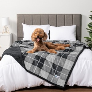 PetAmi Waterproof Dog Blanket for Bed Couch Sofa Cover, Reversible Faux Shearling Fleece Pet Throw - 1 of 4