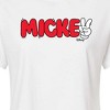 Women's - Disney - Mickey Red Hand Peace Sign Cropped Graphic T-Shirt - 2 of 4