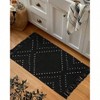 Boho Black Bathroom Rug 2x3 Washable Cotton Woven Throw Rugs Moroccan Area Carpet with Tassel for Kitchen Sink Entryway - 4 of 4