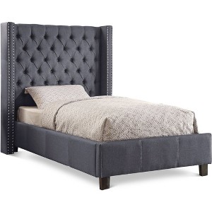 Meridian Furniture,Asher Vegan Leather Bed - 1 of 3