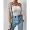 Womens Cardigan Long Sleeve Open Front Sweater Shrug Midweight Cozy Bolero for Winter Cable Knit Ribbed Cuff Sweater Cardigan - 3 of 4