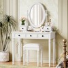 Bella Depot 38'' Makeup Vanity Desk Set,Stool  with Velvet Fabric Lining 5 Drawers - 2 of 4