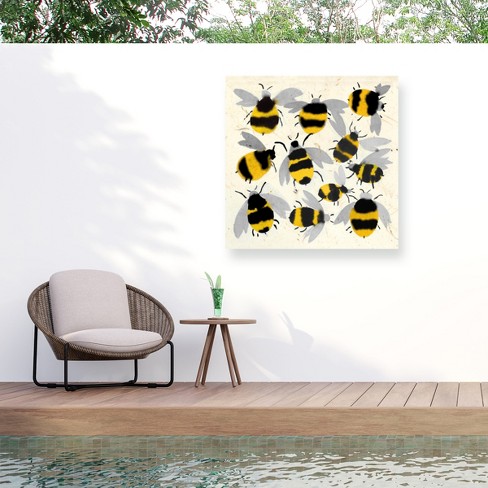 Jenny Frean Inky Bees Outdoor Canvas Art : Target