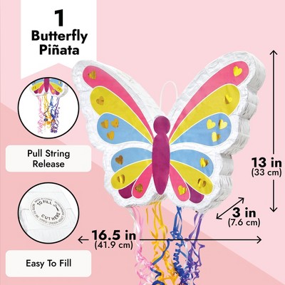Small Colorful Butterfly Pinata for Birthday Parties