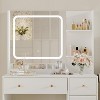 Makeup Vanity Table Set with Storage Drawers Shelves Cabinet& Chair,3 Lighting Modes & Adjustable Brightness,Dressing Table for Bedroom - 4 of 4