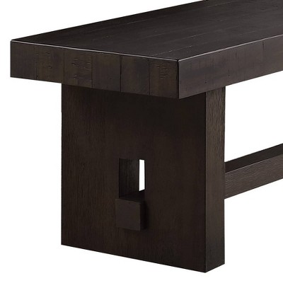 Haddie Distressed Walnut Wooden Dining Bench