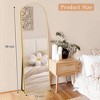 FURNIinspire Full Length Mirrors Floor Standing Body Mirror, Arched Mirror Room Decor Long Dressing Mirror for Bedroom, Gold, 18"*58" - 3 of 4