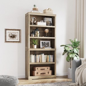 68in 5 Tier Bookshelf, Tall Bookcase Shelf Storage Organizer, Modern Book Shelf for Bedroom, Living Room and Home Office - 1 of 4