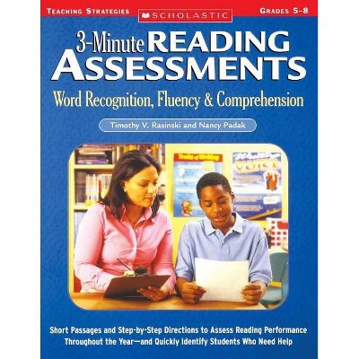 3-Minute Reading Assessments Prehension - by  Timothy Rasinski & Nancy Padak (Paperback)