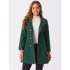 Allegra K Women's Stand Collar Slant Pockets Winter Belted Long Overcoat - 3 of 4