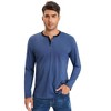 Mens Long Sleeve Henley Shirts Casual Tee Shirts Crew Neck Regular Fit Button Pullover T-Shirts - 2 of 4
