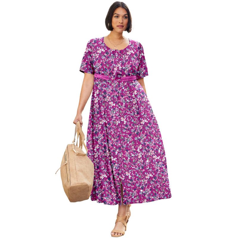 Woman Within Women's Plus Size Printed Maxi Dress, 1 of 2