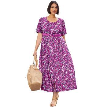 Woman Within Women's Plus Size Printed Maxi Dress